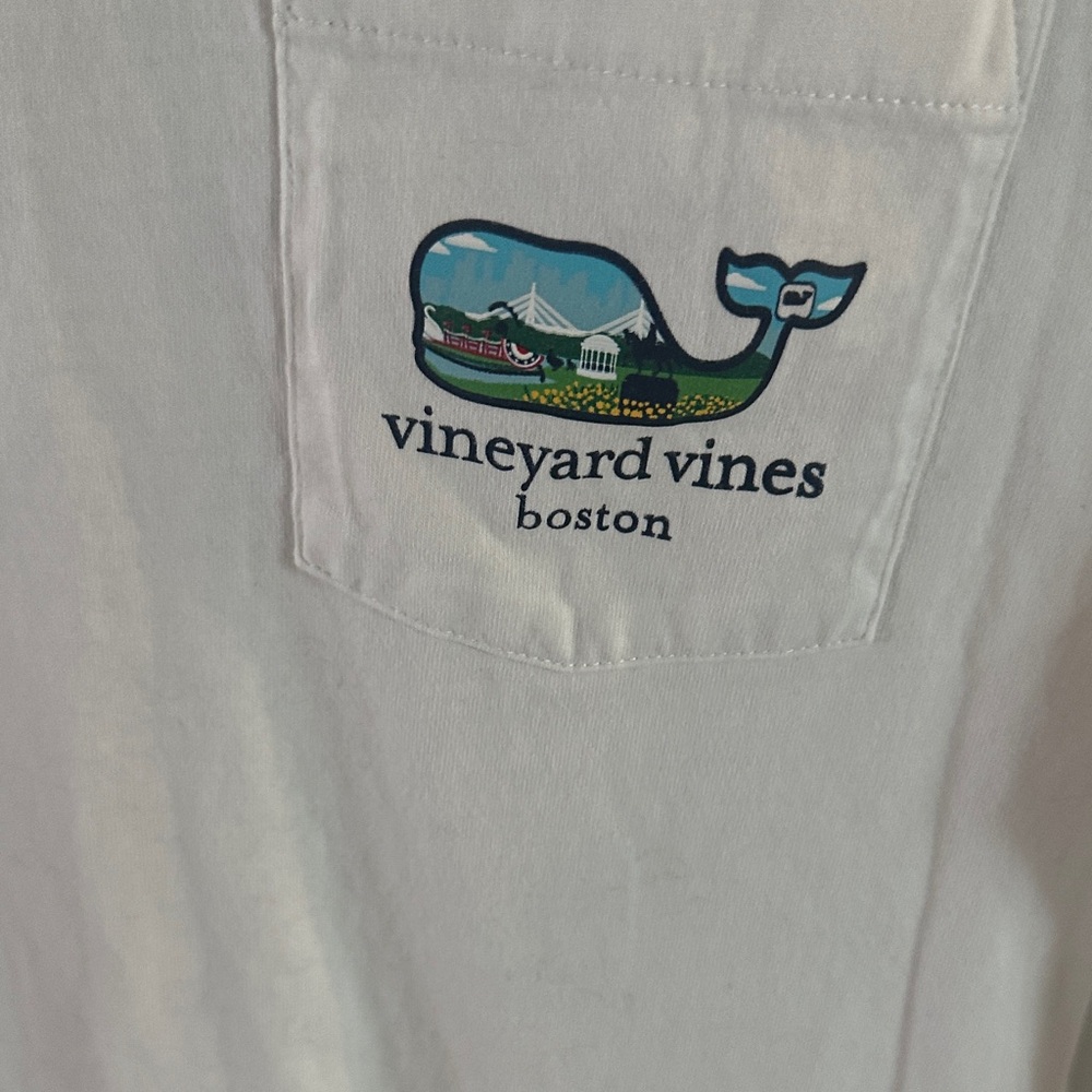 Vineyard Vines White Tee with Whale Logo